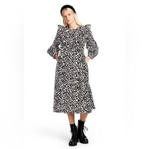 Sandy Laing Leopard Print Midi Dress size small